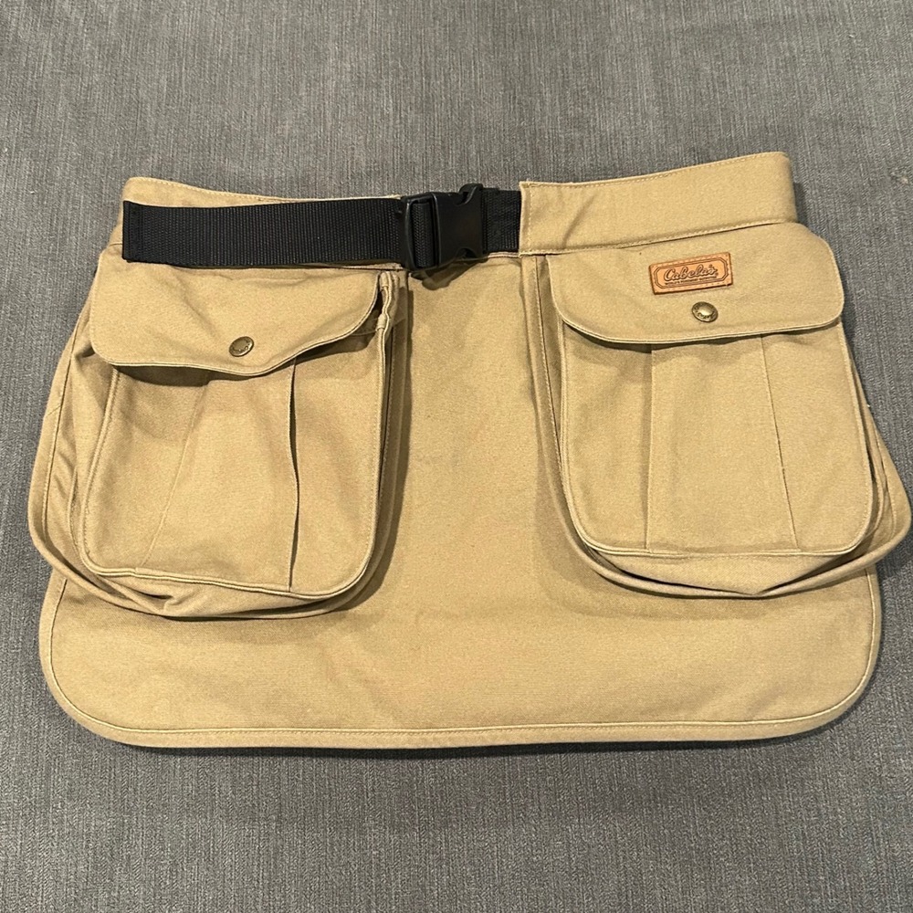 Cabelas Outdoor Gear Game Bag Hunting Apron Tan Canvas Adjustable Pockets M REG